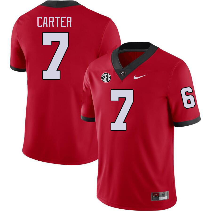 #7 Lorenzo Carter Georgia Bulldogs Jerseys Football Stitched-Red